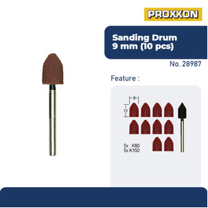 PROXXON 28987 REFIL AMPLAS RING SET SANDING DRUM O 9 MM, 10 PCS