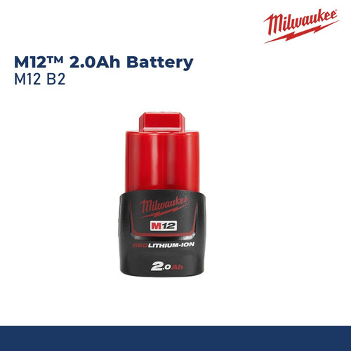 MILWAUKEE M12 B2 BATERAI CORDLESS M12 2.0AH BATTERY PACK