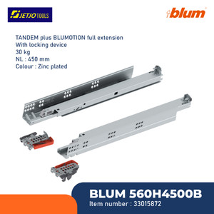 BLUM REL LACI TANDEM RUNNERS COMBO NL=450MM W=30KG BLUMOTION EXTENSION