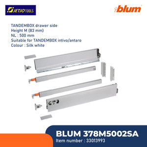 BLUM DRAWER RAK 378M5002SA TANDEMBOX S2 DRAWER SIDE H=83MM NL=500MM