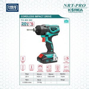 NRT-PRO TX20DC MESIN BOR OBENG BOR CORDLESS IMPACT