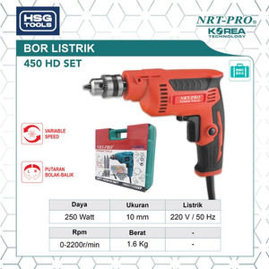 NRT-PRO 450 HD SET MESIN BOR 10 MM 450 HD SET KOPER PRO NORITA