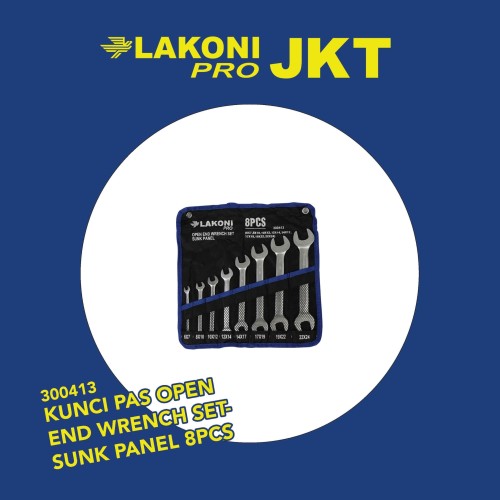 300413 LAKONI PRO KUNCI PAS OPEN END WRENCH SET-SUNK PANEL 8pcs 6-24mm