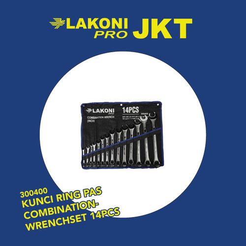 300400 LAKONI PRO KUNCI RING PAS COMBINATIONWRENCHSET 14PCS 3/8"-11/4"