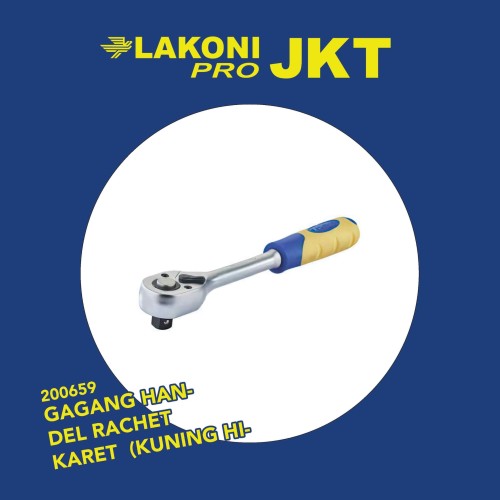 200659 LAKONI PRO GAGANG HANDEL RACHET KARET (KUNING HIJAU) 1/2"X10"