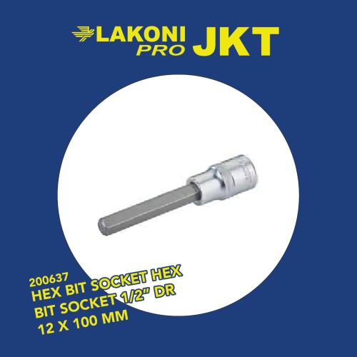 200637 LAKONI PRO HEX BIT SOCKET HEX BIT SOCKET 1/2" DR 12 X 100 MM