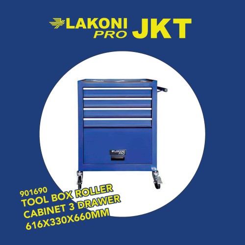 901690 LAKONI PRO TOOL BOX ROLLER CABINET 3 DRAWER 616x330x660mm