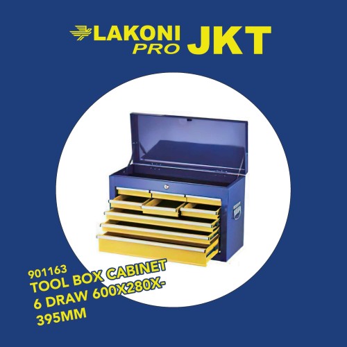 901163 LAKONI PRO TOOL BOX CABINET 6 DRAW 600x280x395MM