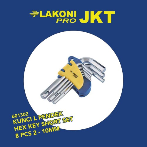 601302 LAKONI PRO KUNCI L PENDEK HEX KEY SHORT SET 8 PCS 2 - 10mm