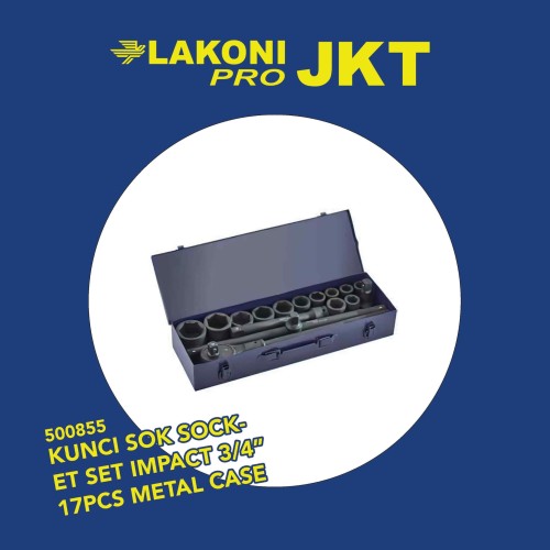 500855 LAKONI PRO KUNCI SOK SOCKET SET IMPACT 3/4'17PCS METAL CASE