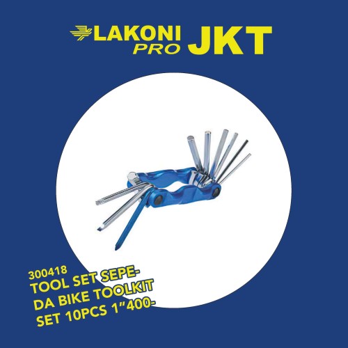 300418 LAKONI PRO TOOL SET SEPEDA BIKE TOOLKIT SET 10PCS 1"400-1200N.M