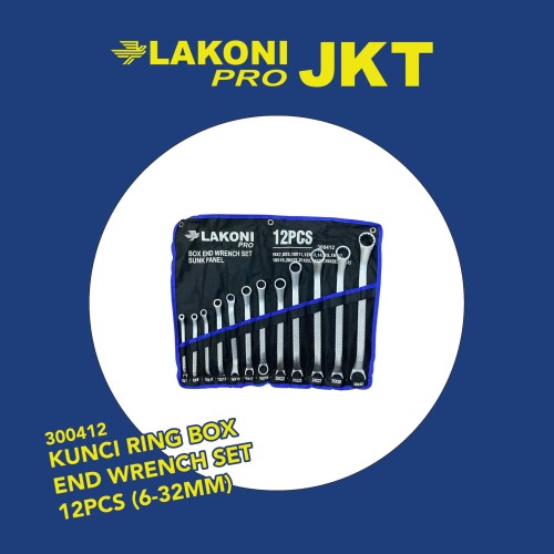 300412 LAKONI PRO KUNCI RING BOX END WRENCH SET 12pcs (6-32mm)