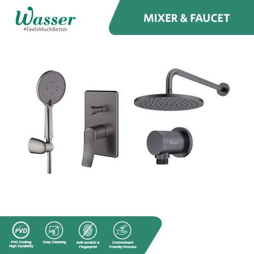 Promo Bundling | Head & Hand Shower Set Satin Grey