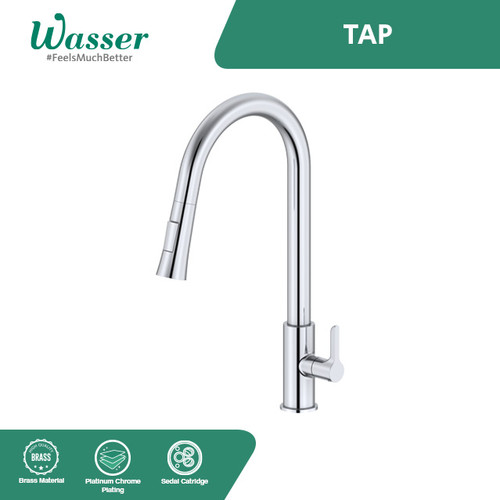 Wasser Deck Mounted Kitchen Tap with Pull-out Spout | TKT-X143