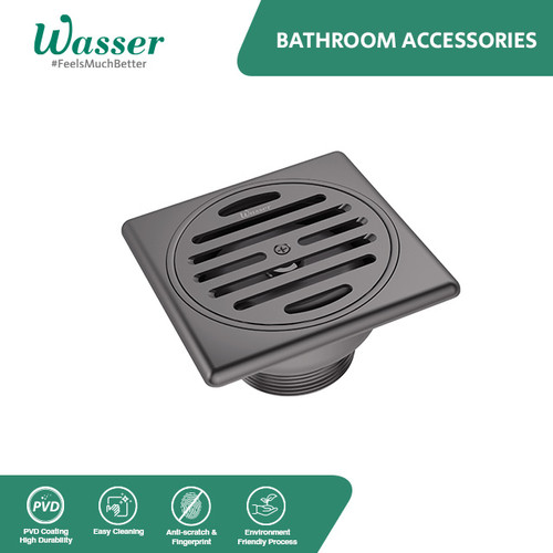 Wasser Floor Drain HSA-6442 Satin Grey / Saringan Kamar Mandi