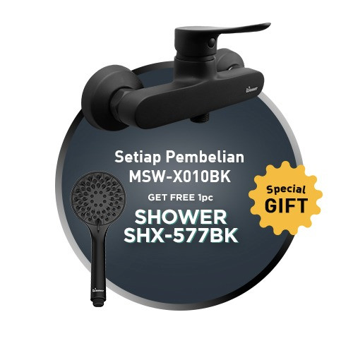 Wasser Shower Mixer MSW-X010 Black | FREE Shower SHX-577 Black