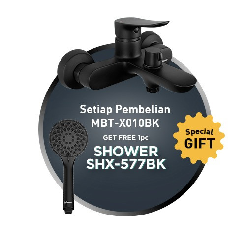 Wasser Shower Mixer MBT-X010 Black | Free Shower SHX-577 Black