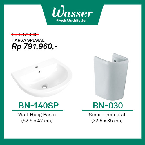 Promo Paket Wasser Basin BN-140SP dan Pedestal BN-030