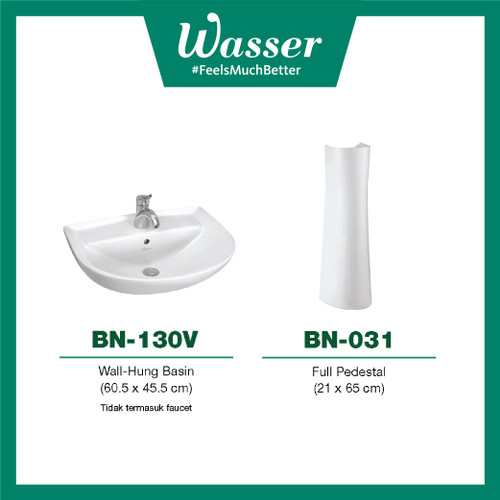 Promo Paket Wasser Basin BN-130V dan Pedestal BN-031