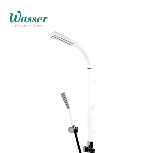 WASSER CY5 Rain Shower Column (Hose, Hand Shower, Bracket) (White)