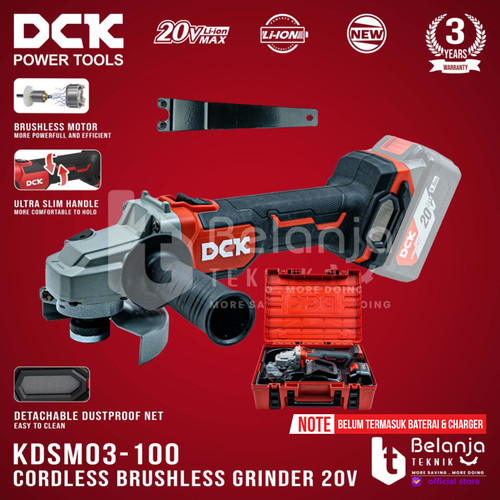 DCK Cordless Brushless Grinder KDSM03-100 4 Inch 20V Gerinda Unit Only