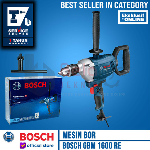 Bosch Mesin Bor Kayu Besi GBM 1600 RE 16MM Concrete + Paint Mixer 850W