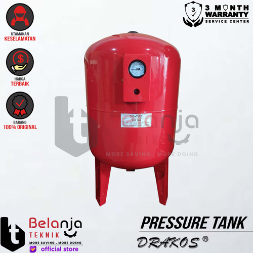 Drakos Tabung Pompa Air 100 Liter Pressure Tank TVT 100 Tangki 10 Bar