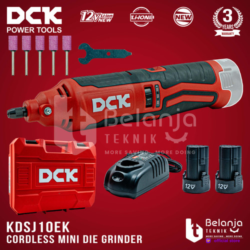 DCK Mesin Gerinda Botol Baterai KDSJ10EK Mini Die Grinder 3.2 MM 12V