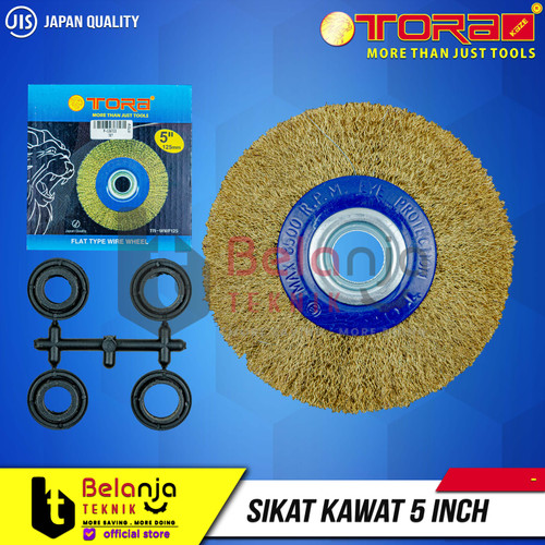 Tora Mata Gerinda Sikat Kawat Bulat 5 Inch Flat Brush Wire 5" 125mm