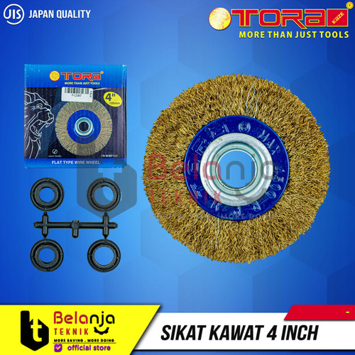 Tora Mata Gerinda Sikat Kawat Bulat 4 Inch Flat Brush Wire 4" 100 mm