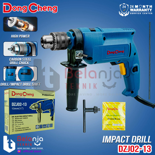 Dongcheng Mesin Bor Tangan Listrik DZJ02-13 Impact Drill 13MM 500W