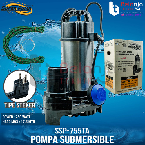 Mitsubishi Pompa Celup SSP-755TA 3 Phase Submersible Pump 3 Inch