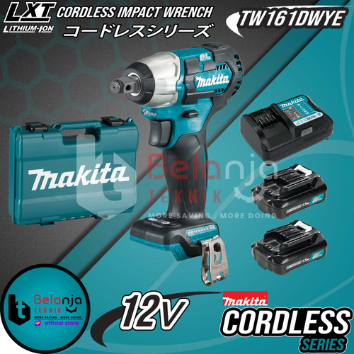 Makita Mesin Pembuka Baut Baterai 12V TW161DWYE Cordless Impact Wrench