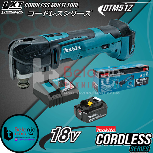 Makita Multi Tool Cordless DTM51Z Mesin Oskilasi Gerinda Baterai Set