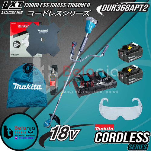 Makita Potong Rumput Senar DUR368 APT2 Grass Trimmer + Baterai 18V