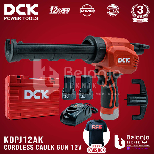 DCK Cordless Caulk Gun 12 V Mesin Tembak Sealant Silikon KDPJ12AK 12v