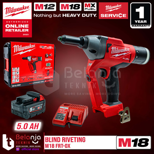 Milwaukee Blind Riveting M18 FRT-0X Rivet Gun Baterai Set 18V 5 AH