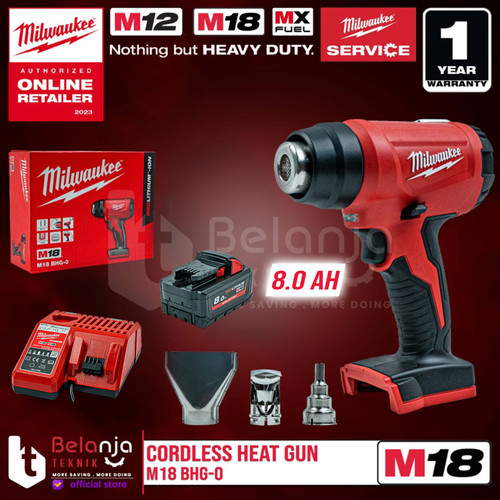 Milwaukee Heat Hot Gun Cordless M18 BHG-0 Pemanas Udara Set 18V 8 AH