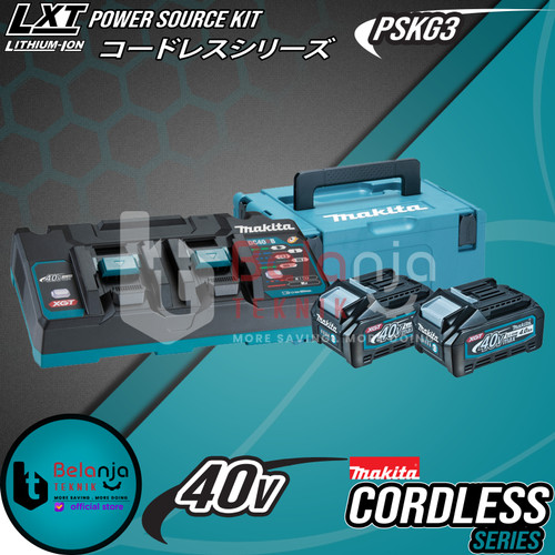 Makita Power Source Kit PSKG3 Baterai BL4040 40V + Charger + Makpac