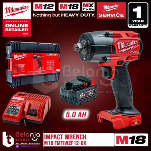 Milwaukee Mid Torque Impact Wrench M18 FMTIW2F12-0X Pembuka Baut Set