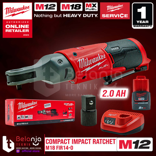 Milwaukee Compact Impact Ratchet M12 FIR14-0 Kunci Rachet Set 12 V 2AH