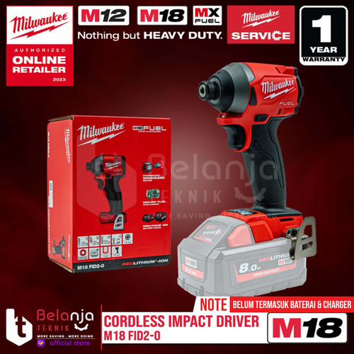 Milwaukee Impact Driver Baterai M18 FID2-0 1/4 Inch Hex 18 V Unit Only