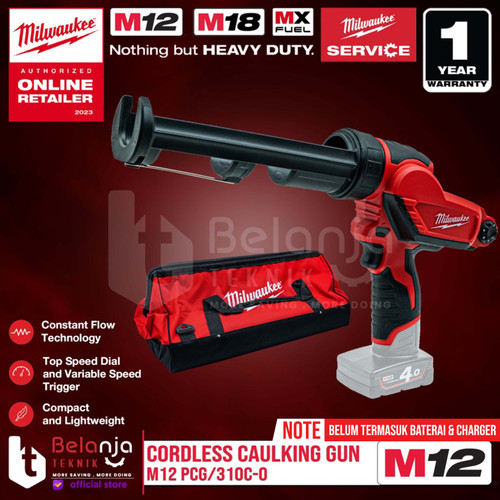 Milwaukee Lem Tembak Silicone Caulking Gun M12 PCG-310C 12 V Unit Only