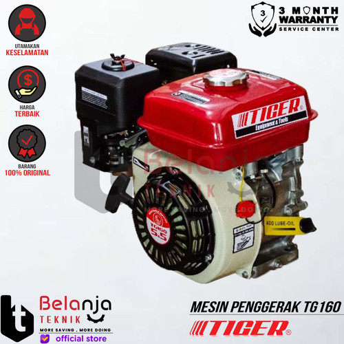 Tiger Mesin Penggerak Bensin Serbaguna GX 160 5.5 HP Engine Gasoline