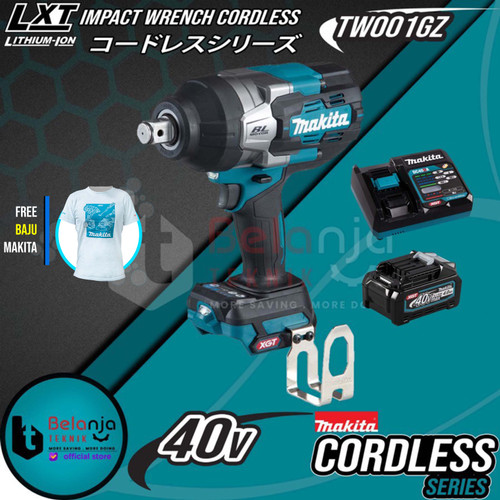 Makita Impact Wrench Cordless TW001 40V Mesin Pembuka Baut 4AH Baterai