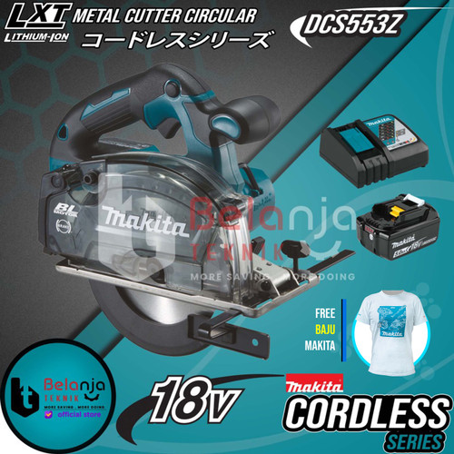 Makita Mesin Potong Besi 18V DCS553Z Metal Cutter Cordless + Baterai