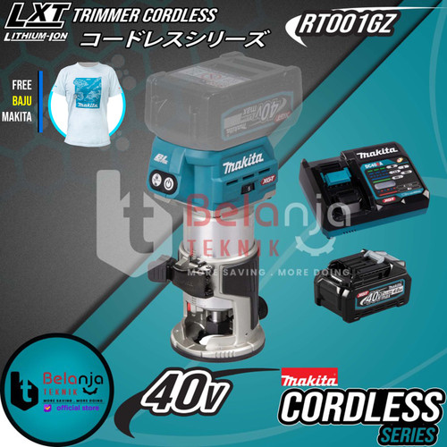 Makita Mesin Profil Kayu RT001GZ 40V Variable Speed Trimmer + Baterai