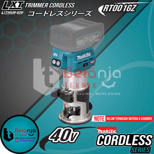 Makita Mesin Profil Kayu Baterai RT001GZ 40V Variable Speed Trimmer