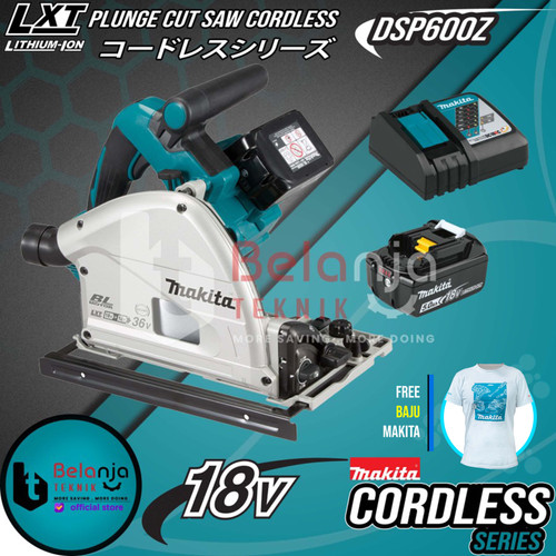 Makita Cut Saw Cordless DSP600Z Mesin Potong Kayu + Baterai 18V Set