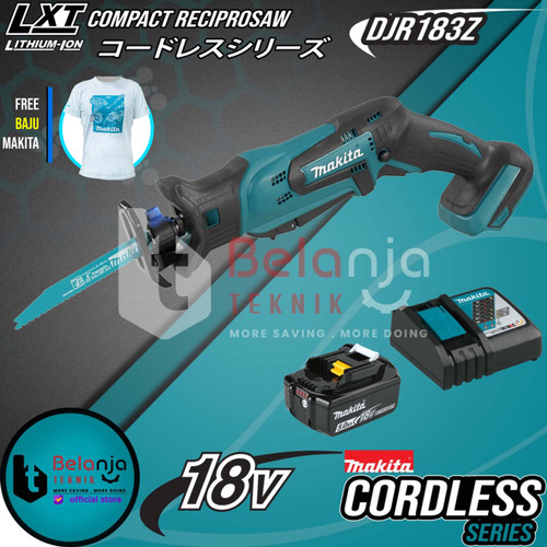 Makita Mesin Compact Reciprosaw DJR183Z Cordless 18V + Baterai Set 5AH